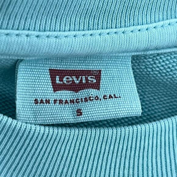 Levis Graphic Prism Crewneck Sweatshirt Sz S Angel Blue Oversized Pullover - Picture 6 of 11